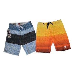 Swim Trunks Boys 14 Hurley Micros LOT OF 2 Board Shorts BoardshortsLOT OF 2Bo